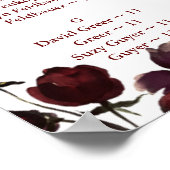 モノグラム素朴開花赤面ブルゴーニュ秋カラー ポスター (角)