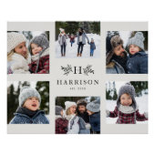 モノグラム素朴6フォトコラージュの姓 ポスター (正面)