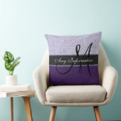 モノグラム紫と銀エレガント色 クッション (椅子)