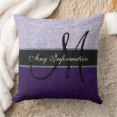 モノグラム紫と銀エレガント色 クッション (ブランケット)