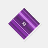 モノグラム紫ストライプ色 スタンダードカクテルナプキン (角)