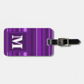 モノグラム紫ストライプ色 ラゲッジタグ (正面横)