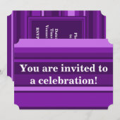 モノグラム紫ストライプ色 招待状 (正面/裏面)