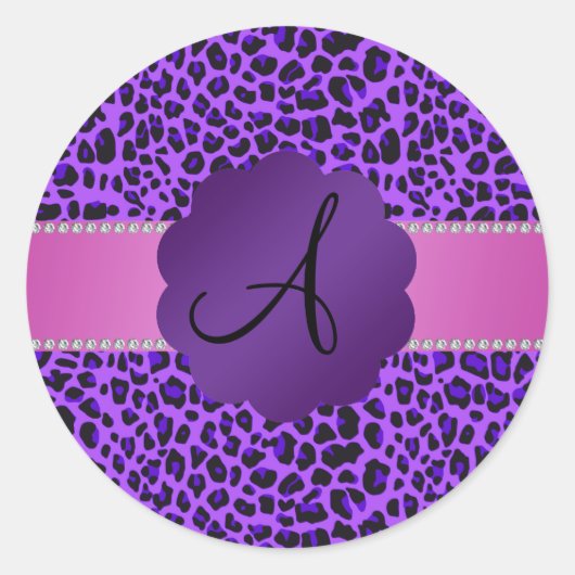 モノグラム紫ヒョウ柄 ラウンドシール (正面)