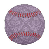 モノグラム紫フローラ壁紙 野球ボール (正面)