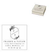 モノグラム結婚したカップル |の結婚差出人住所 ラバースタンプ (押印)