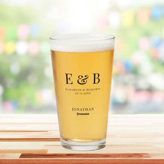 モノグラム結婚のグロムスマンのギフトパーソナライズされたブラック タンブラーグラス