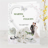 モノグラム結婚のスケッチグリーティングカード カード (黄色い花)