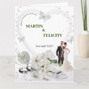 モノグラム結婚のスケッチグリーティングカード カード