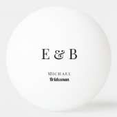 モノグラム結婚のブリデスマのギフトパーソナライズされたブラック 卓球ボール (正面)