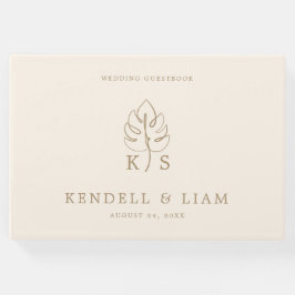 モノグラム結婚のロゴモンステラ ゲストブック