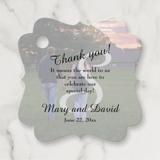 モノグラム結婚の写真 フェイバータグ (正面)