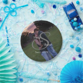 モノグラム結婚の写真 ペーパープレート (パーティー)