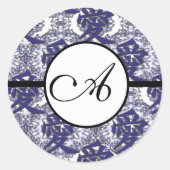 モノグラム結婚の漢字ラブブルーダマスク|過去記事 ラウンドシール (正面)