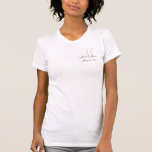 モノグラム結婚の発表ピンク&ホワイトタンク Tシャツ<br><div class="desc">モノグラ結婚ムのエレガントTシャツ小さいエレガントが、シャツの結婚トップコーナーにイニシャル、名前、日付と一緒に離れあなたのを記録する方法。色はもちろん自分の個人情報カスタマイズで選択できる。</div>
