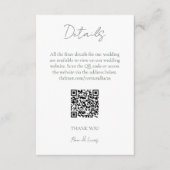 モノグラム結婚の素晴らし詳細QRコード エンクロージャーカード (正面)