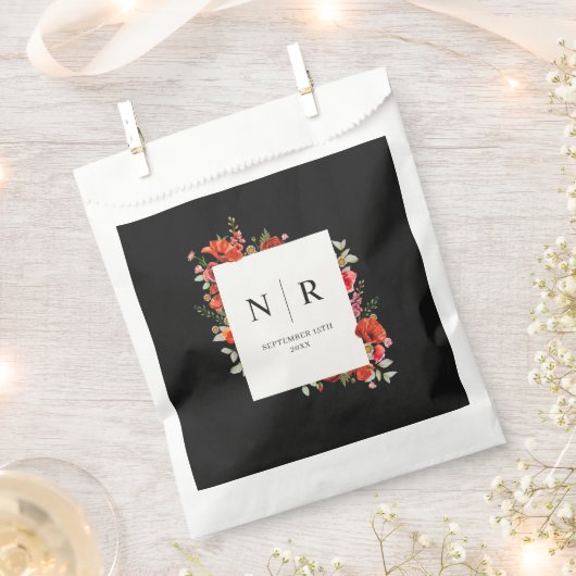 モノグラム結婚の繊細なポピー・ダーク結婚ズ フェイバーバッグ (クリップ留めされた状態)