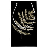 モノグラム結婚の葉の黒歓迎 スモールペーパーバッグ (裏面)