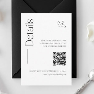 モノグラム結婚の詳細WebサイトQrコード エンクロージャーカード