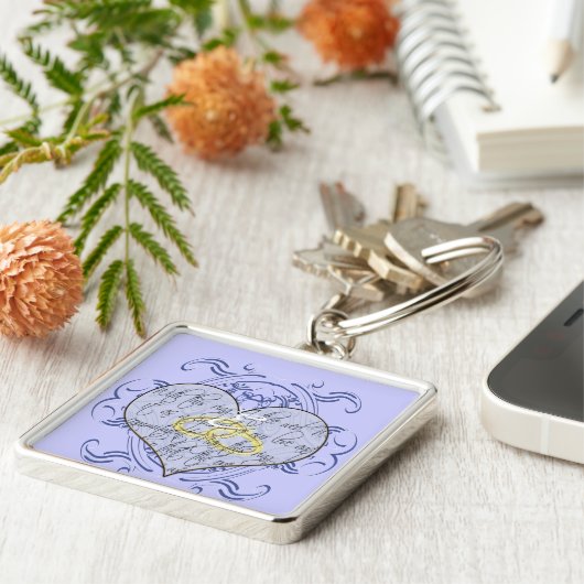 モノグラム結婚の誓ハート キーホルダー (側面)