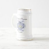 モノグラム結婚の誓ハート ビールジョッキ (正面左)