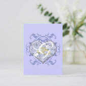 モノグラム結婚の誓ハート ポストカード (スタンド正面)