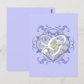 モノグラム結婚の誓ハート ポストカード (正面/裏面)