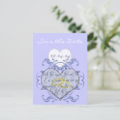 モノグラム結婚の誓ハート 案内ポストカード (スタンド正面)