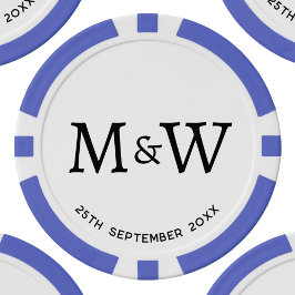 モノグラム結婚イニシャルのカップル ポーカーチップ