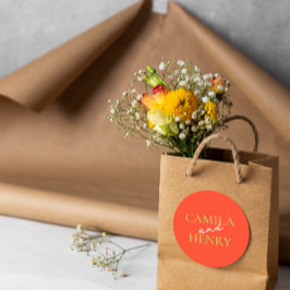 モノグラム結婚エレガントのクラシックラウンドステッカー ラウンドシール