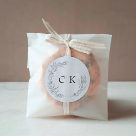 モノグラム結婚エレガントのクラシックラウンドステッカー ラウンドシール