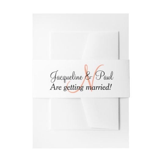 モノグラム結婚カンタローペ 招待状ベリーバンド (正面例)