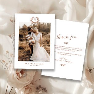 モノグラム結婚クレストの写真 サンキューカード
