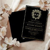 モノグラム結婚クレスト箔招待状 箔招待状