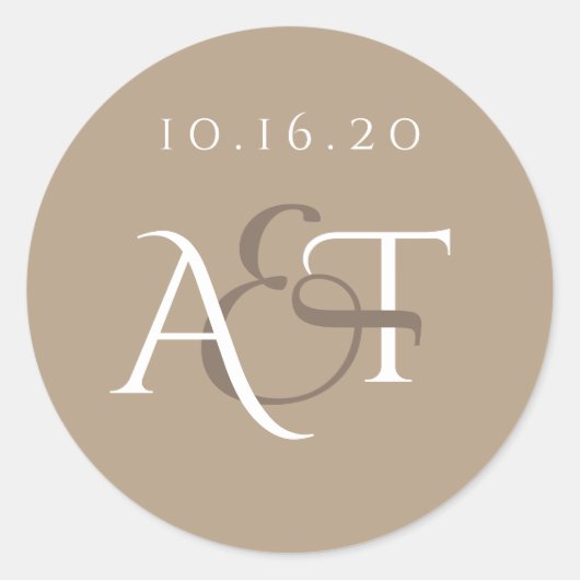 モノグラム結婚シール ラウンドシール (正面)