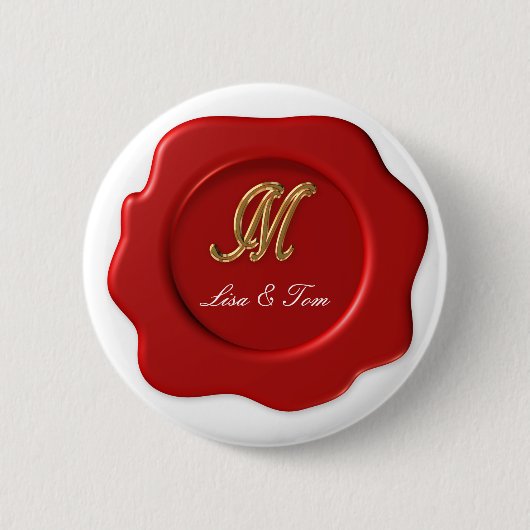 モノグラム結婚シール 缶バッジ (正面)
