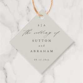 モノグラム結婚スクリプト フェイバータグ