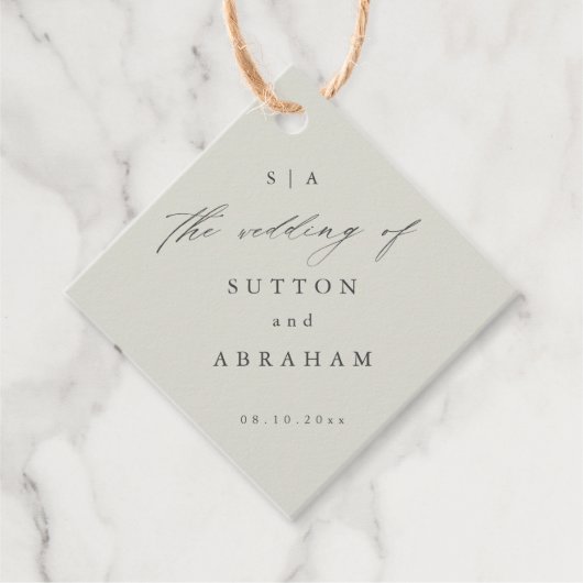 モノグラム結婚スクリプト フェイバータグ (正面)