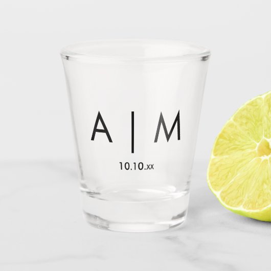 モノグラム結婚ス ショットグラス (正面)