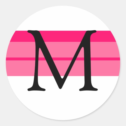 モノグラム結婚ズエンベロープシールピンク明るい赤紫色 ラウンドシール (正面)