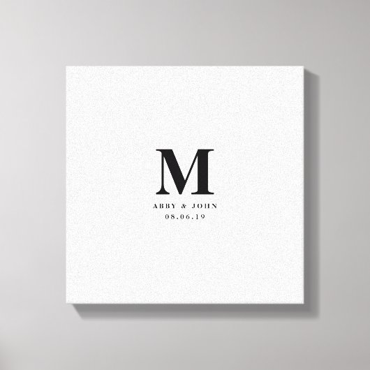 モノグラム結婚ズゲストブックオルタナティブ キャンバスプリント (正面)