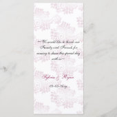 モノグラム結婚ピンク メニュー (裏面)