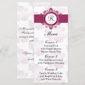 モノグラム結婚ピンク メニュー (正面/裏面)