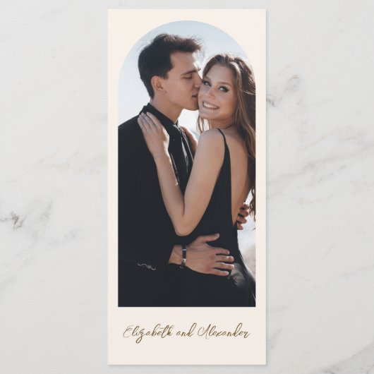 モノグラム結婚フォトのメニューカード メニュー (裏面)