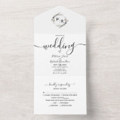 モノグラム結婚フローラの全てを一つの招待状 オールインワン招待状 (内側)