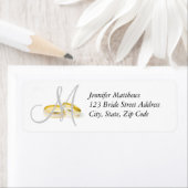 モノグラム結婚リングや輪差出人住所ラベル ラベル (インサイチュ)