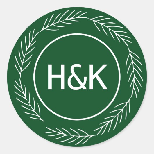 モノグラム結婚リース ラウンドシール (正面)