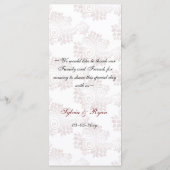 モノグラム結婚レッドのメニュー メニュー (裏面)