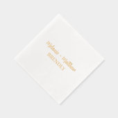 モノグラム結婚名の手エレガント文字金ゴールド 箔ナプキン (右)