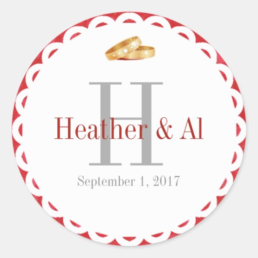 モノグラム結婚封筒用シールシール ラウンドシール (正面)